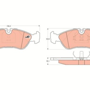 Pastilla de Freno Delantera TRW GDB951 para Opel Astra, Kadett · Daewoo Espero, Nexia