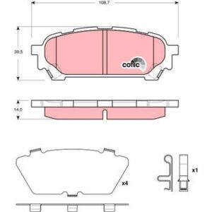 Pastilla de Freno Trasera TRW GDB3395 para Subaru Forester, Impreza