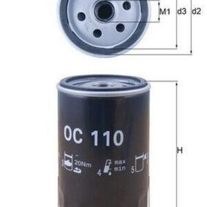 Filtro de Aceite Mahle OC110 para Mercedes-Benz 190E, 300E
