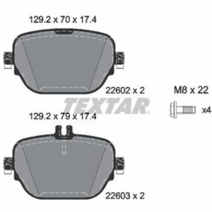 Pastilla de Freno Trasera Textar 2260201 para Mercedes-Benz E450, E400