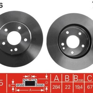 Disco de Freno Delantero TRW DF2656 para Mercedes-Benz C180T, C200