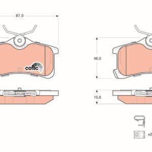 Pastilla de Freno Trasera TRW GDB3334 para Toyota Avensis, Corolla