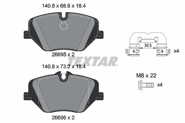 Pastilla de Freno Delantera Textar 2669501 para BMW X1, 520d · Mini MINI, Mini Countryman
