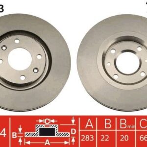Disco de Freno Delantero TRW DF1123 para Citroën Xantia, Xsara · Peugeot 405, 306