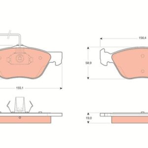 Pastilla de Freno Delantera TRW GDB1445 para Alfa Romeo 156, 147 · Fiat Marea, Multipla