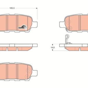 Pastilla de Freno Trasera TRW GDB3294 para Nissan X-trail, Qashqai · Infiniti G, EX