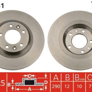 Disco de Freno Trasero TRW DF4351 para Peugeot 407, 508 · Citroën C5