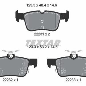 Pastilla de Freno Trasera Textar 2223103 para Ford Mondeo, KUGA