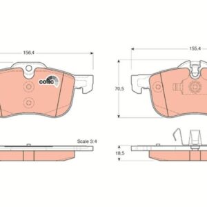 Pastilla de Freno Delantera TRW GDB1374 para MG ZT, MG 6 · Rover 75