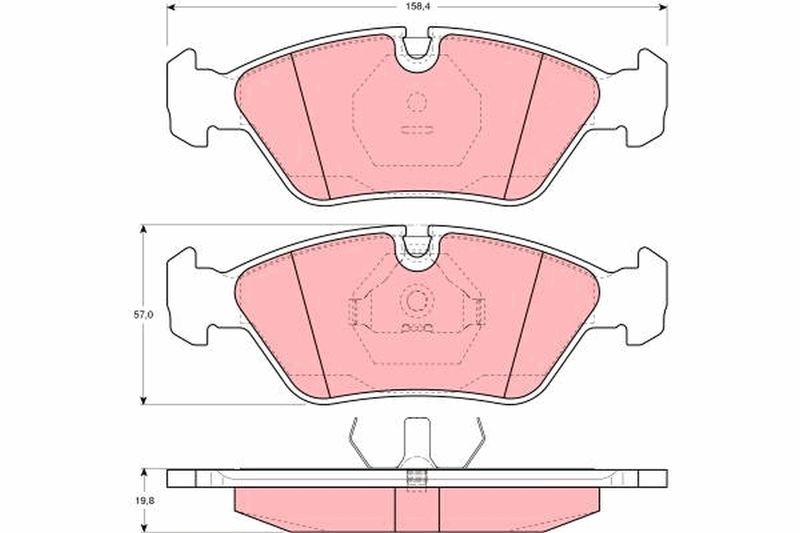 Pastilla de Freno Delantera TRW GDB298 para BMW M3, 635 · Ferrari Mondial, 208/308
